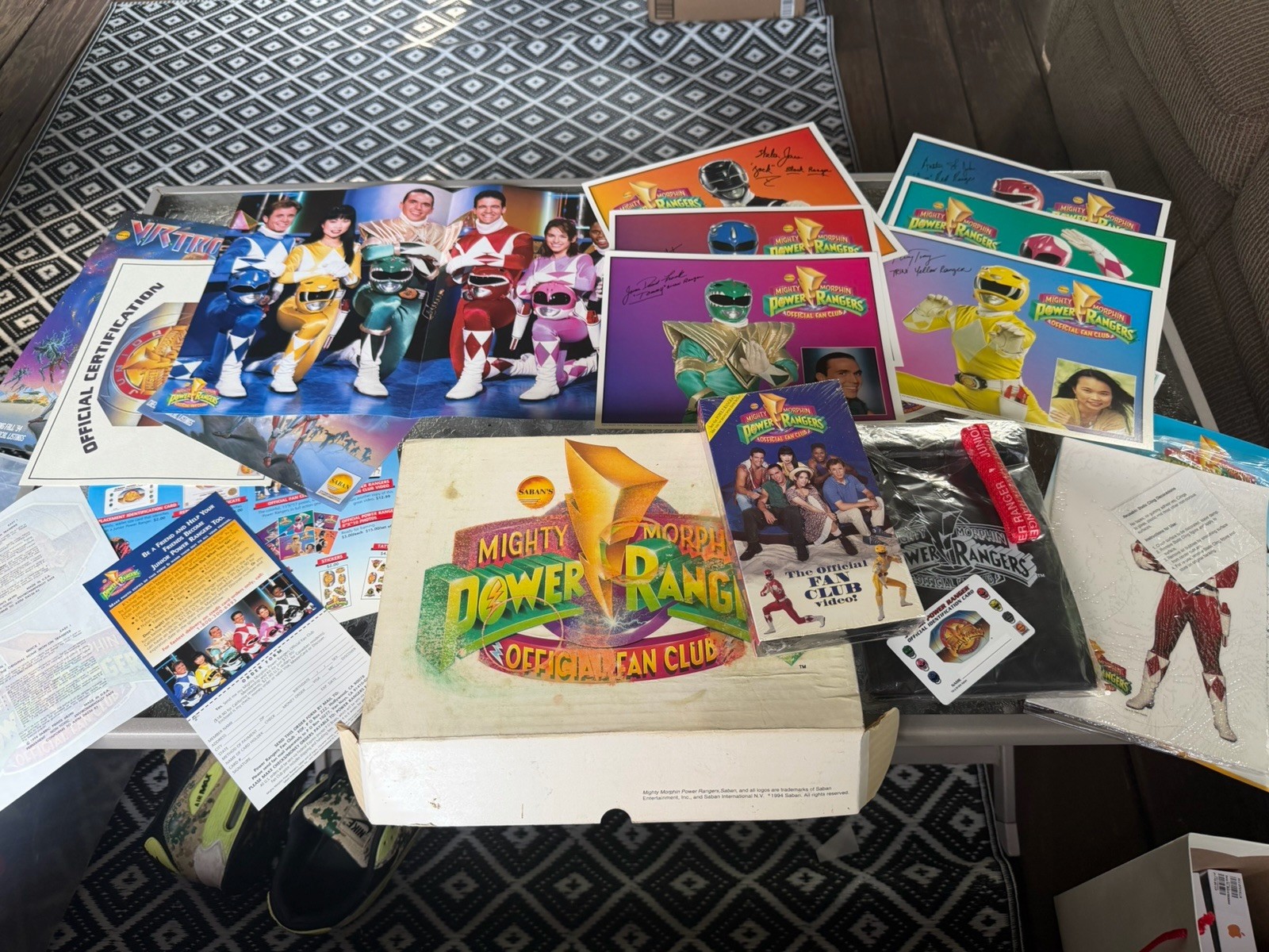 Black Mighty Morphin Power Rangers Official Fan Club Kit complete 1994 Box VTG