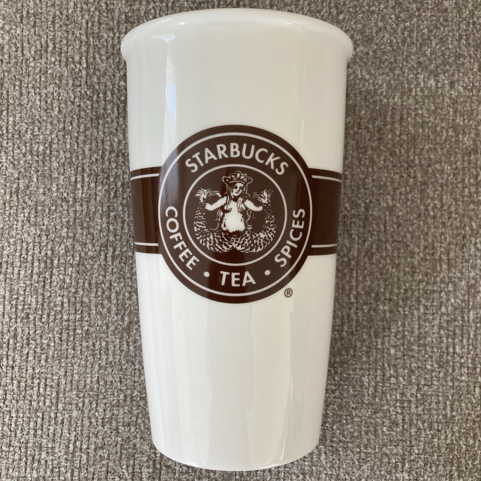 STARBUCKS 2016 Siren Mermaid Brown COFFEE TEA SPICES Double Wall Travel Mug Lid