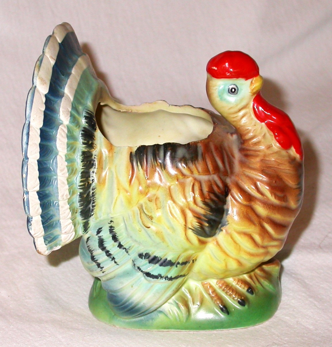 Vintage 1970s Ceramic Relpo Turkey Planter Figurine #5503 4\