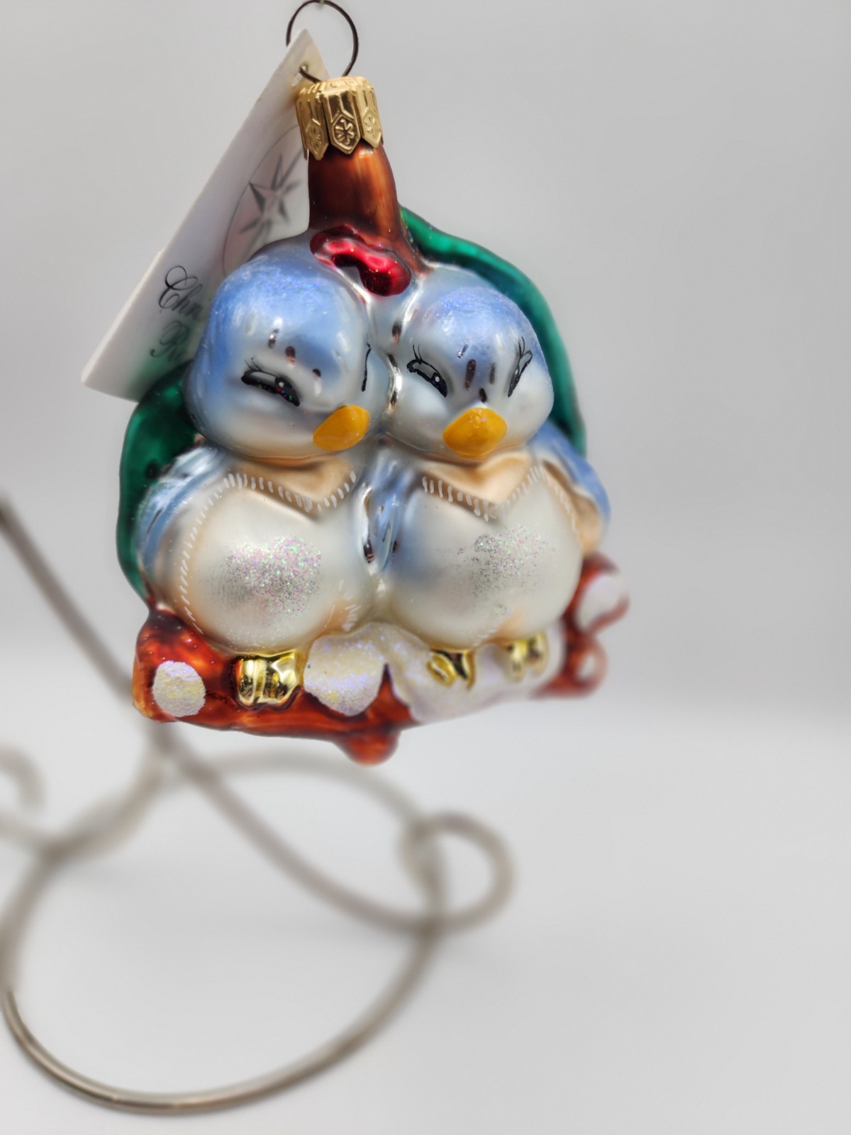 1999  Vintage Christopher Radko Come Closer My Tweet Glass Ornament Birds