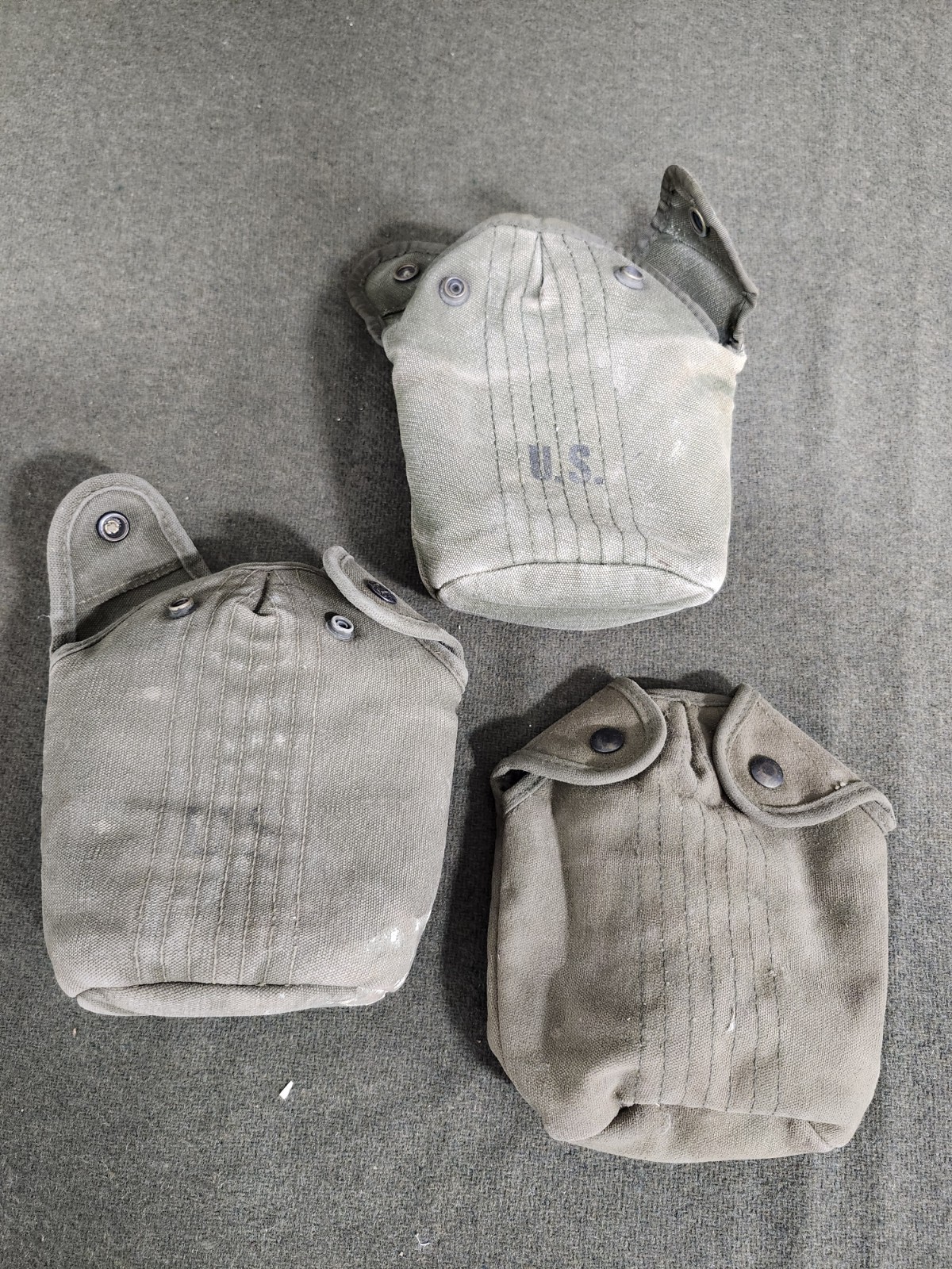 US VIETNAM WAR LOT OF 3 M56 CANTEEN COVERS
