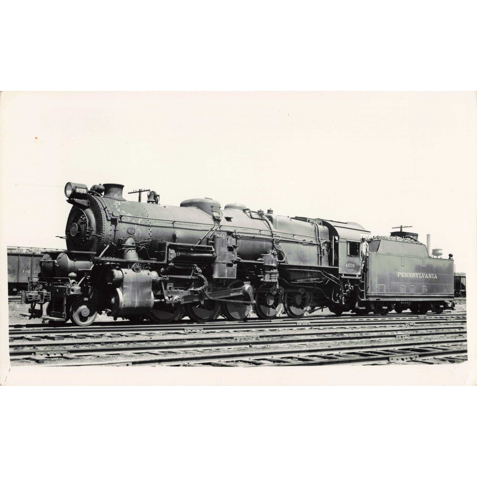 RPPC Pennsylvania Railroad Steam Locomotive 4579 PRR Tender Real Photo Postcard