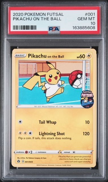 Pokemon Card - PSA 10 Pikachu on the Ball 001/005 - Futsal - GEM MT