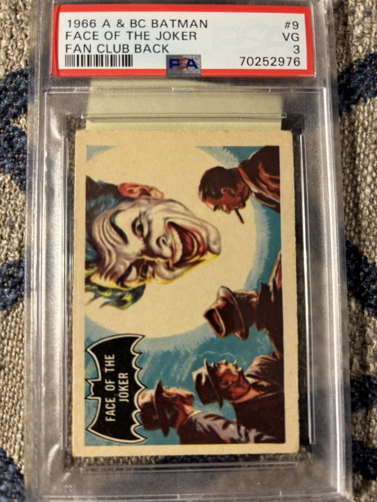 1966 topps batman #9 face of the joker PSA 3 Rare Fan Club Variant A&BC