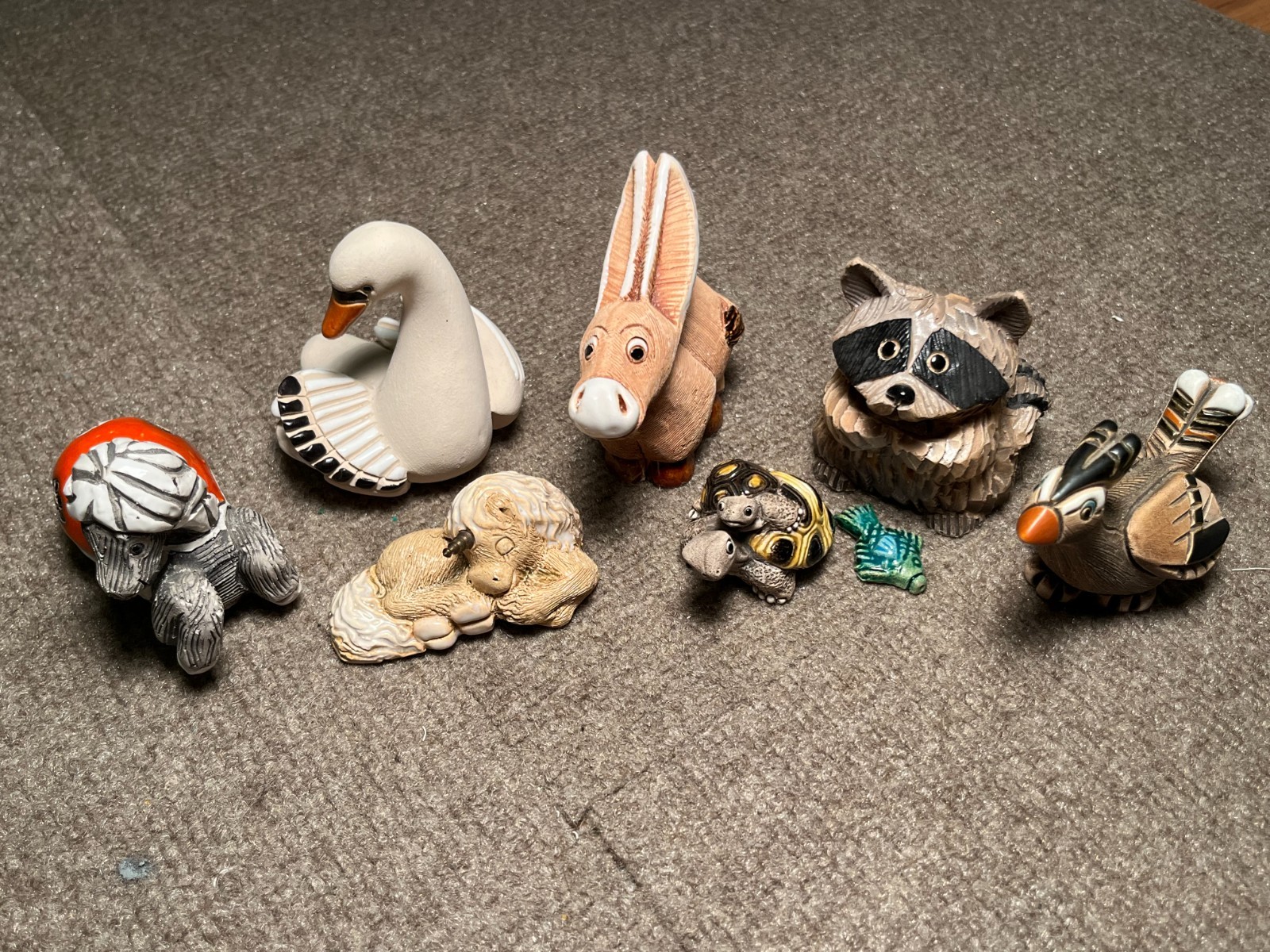 Lot of 7 Vintage ARTESANIA RINCONADA [and other] Handmade Ceramic Figurines