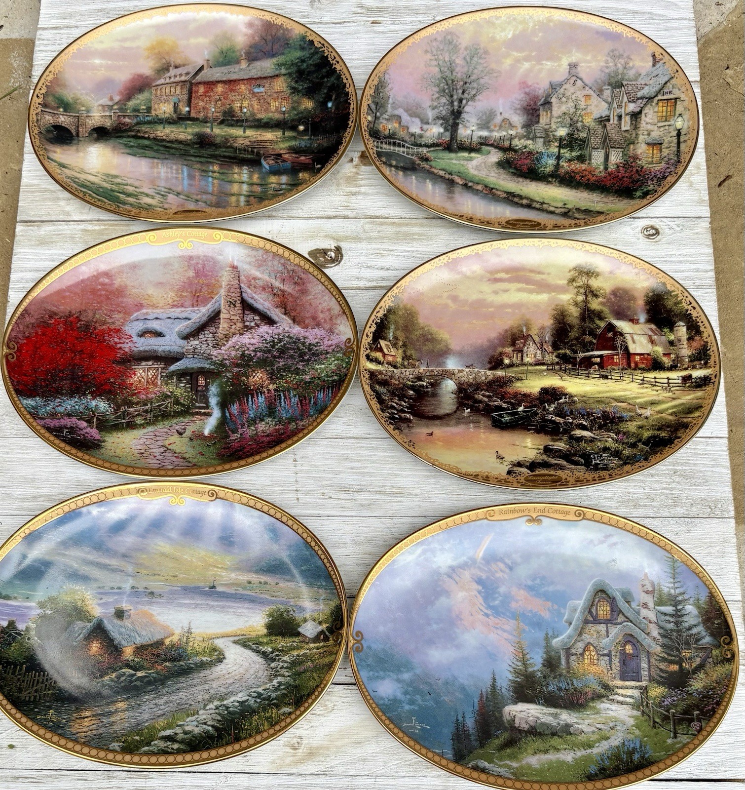 Thomas Kinkade Bradford Exchange Oval Collector Plates Scenes of Serenity