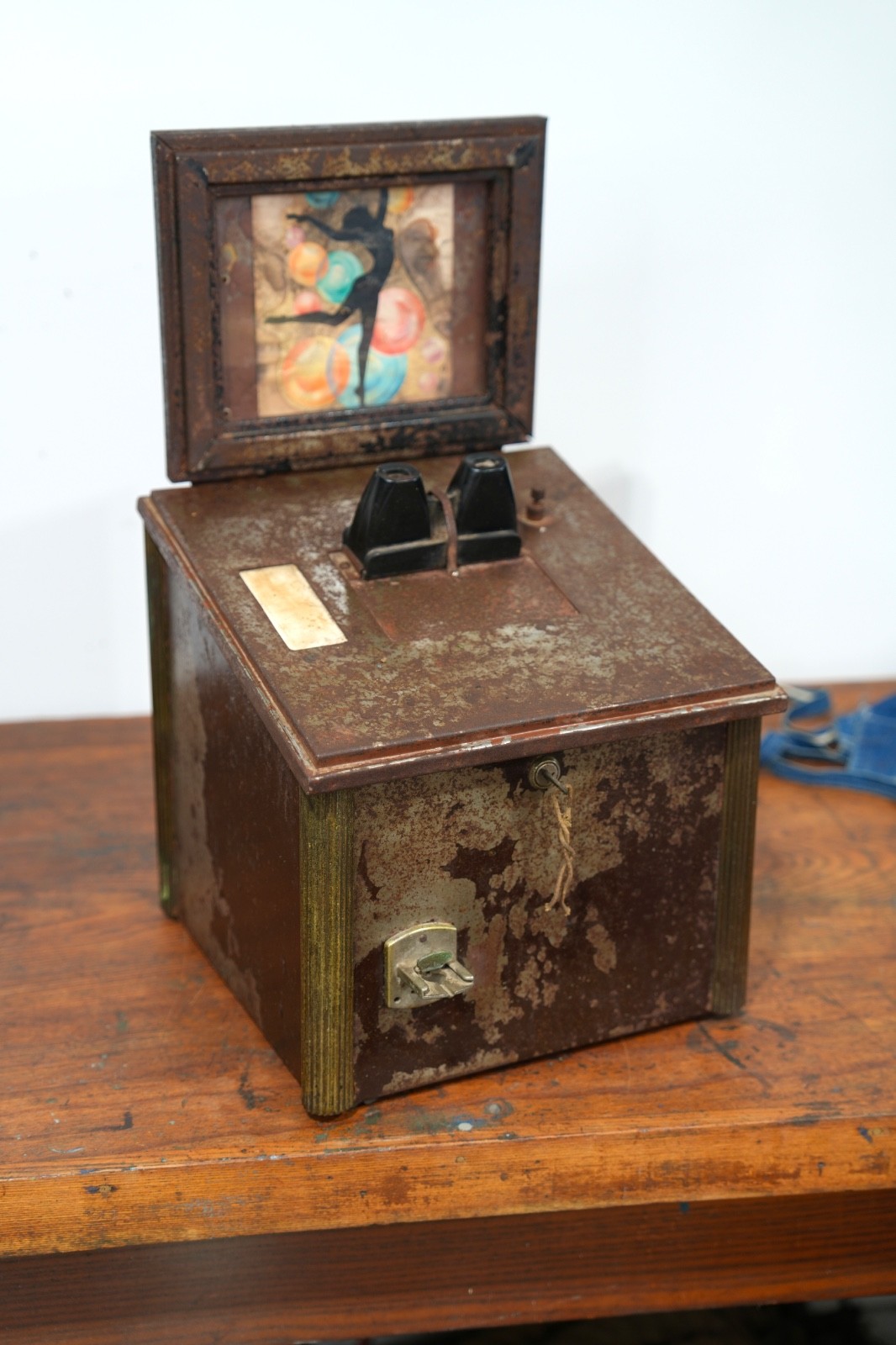 Antique Art Deco Coin Op Peep Show Risque Countertop Machine VTG Parts Repair