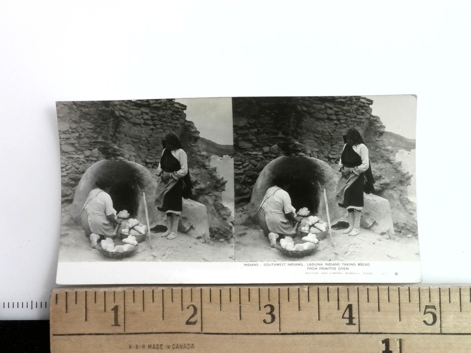 Laguna Indians Taking Bread Stereoview Keystone View Co. 1933 Southwest