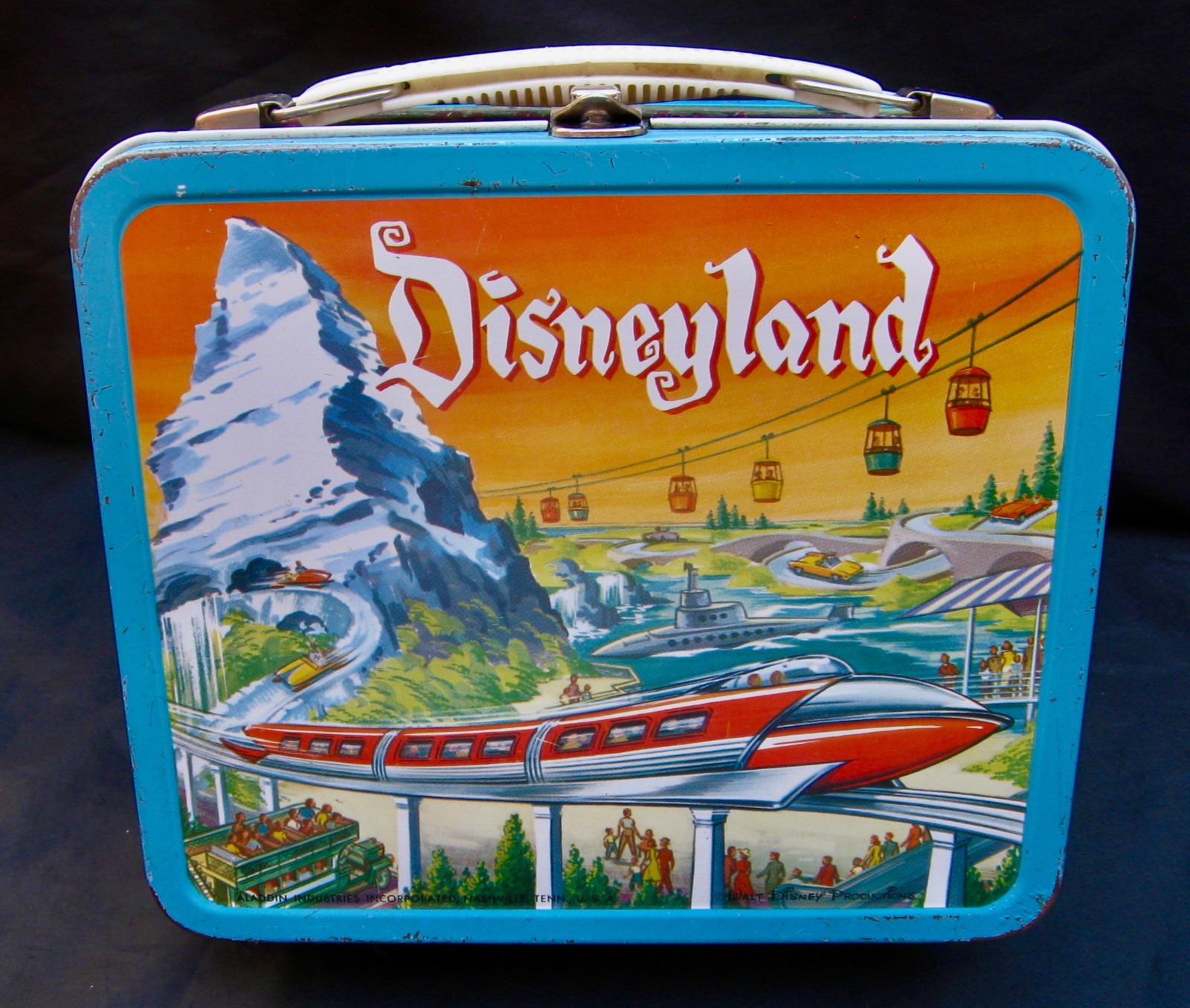 Vintage DISNEYLAND Monorail Lunchbox - R-6 Rare (1954) C-7.5 Nice No Thermos