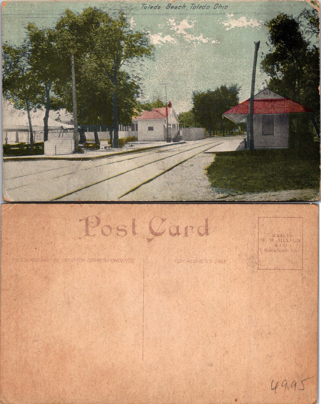 Toledo OH Toledo Beach, Roadway Vintage Postcard 72251