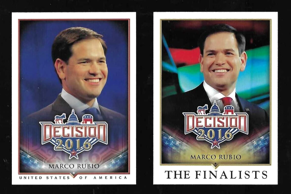 2) MARCO RUBIO Decision 2016 Presidential Candidate Florida Senator Card LOT