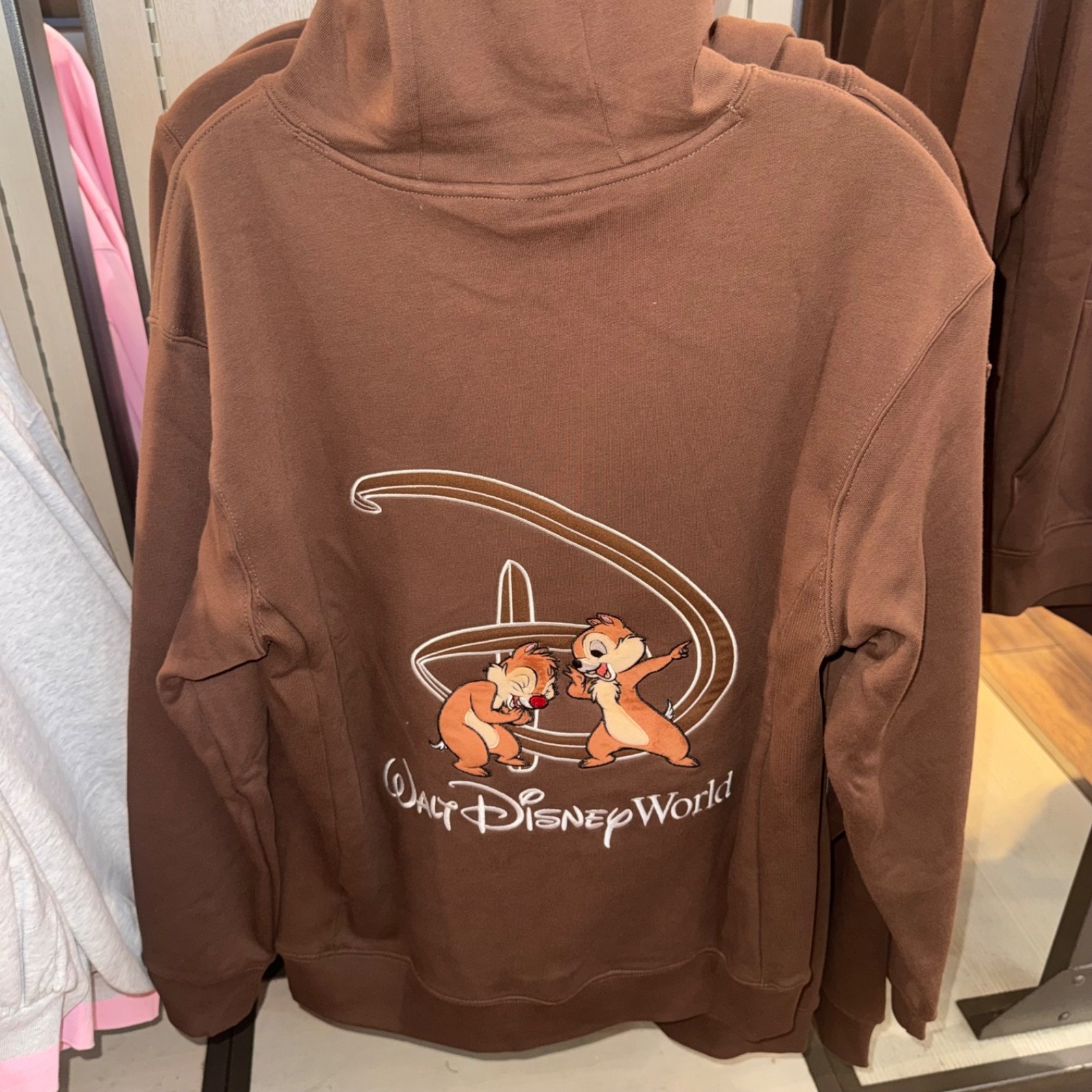 2026 Walt Disney World Parks Chip & Dale Brown Hoodie Sweatshirt Adult Sizes NWT
