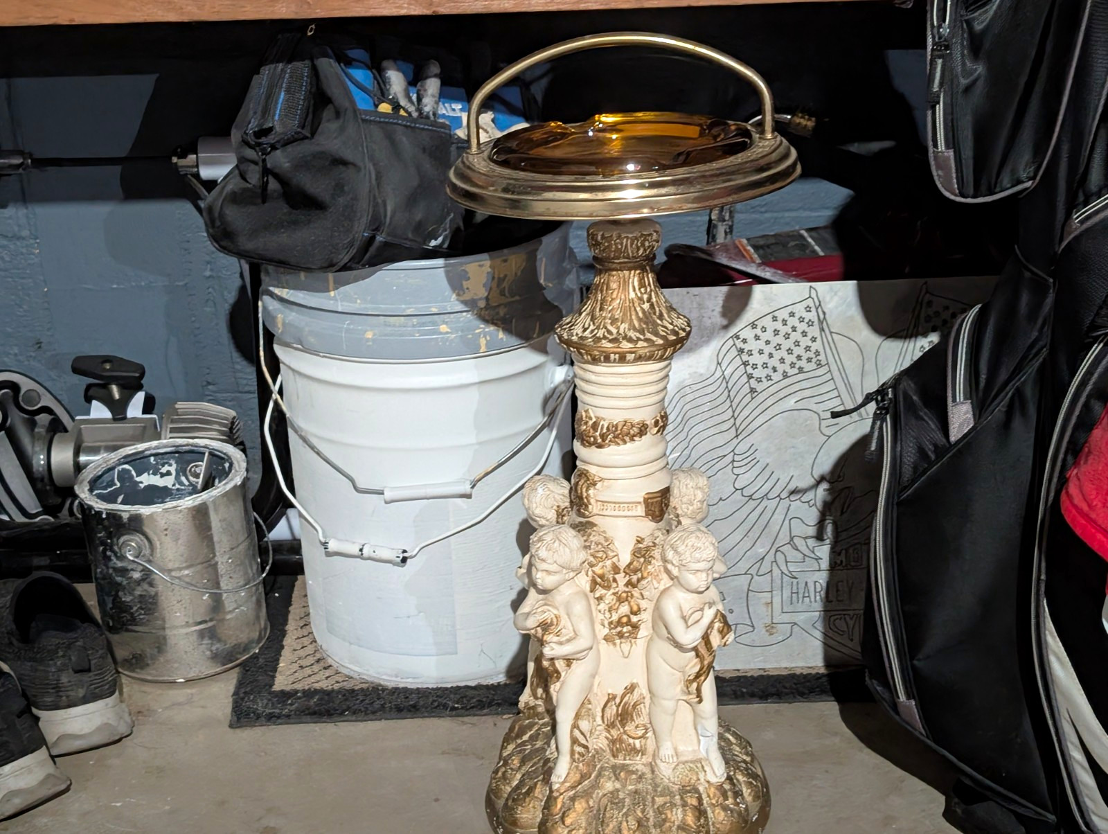 1940's Cherub Angel Standing Ash Tray. Very Rare. In Perfect Condition.