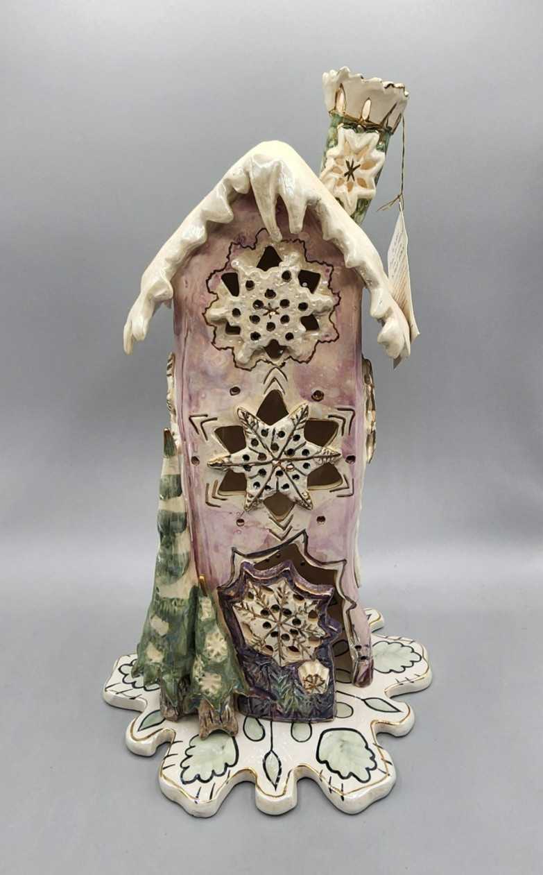 VTG Blue Sky Clayworks Snowflake Tower & Baseplate by Heather Goldminc Orig Tag