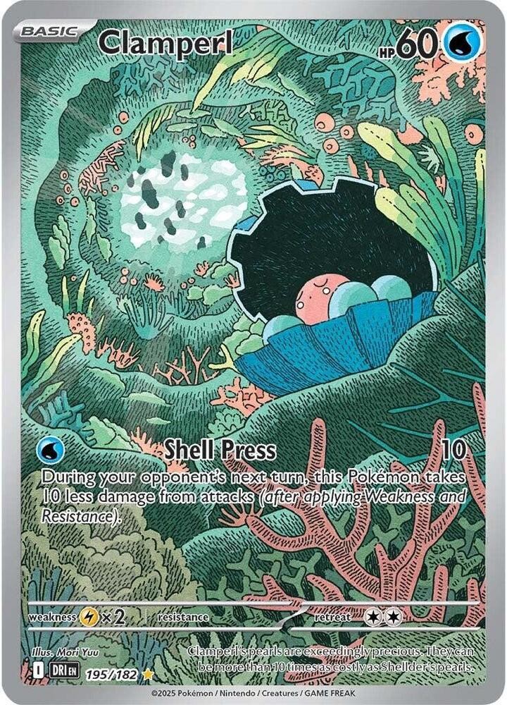 Clamperl Holo Illustration Rare SV10: Destined Rivals 195/182 NM