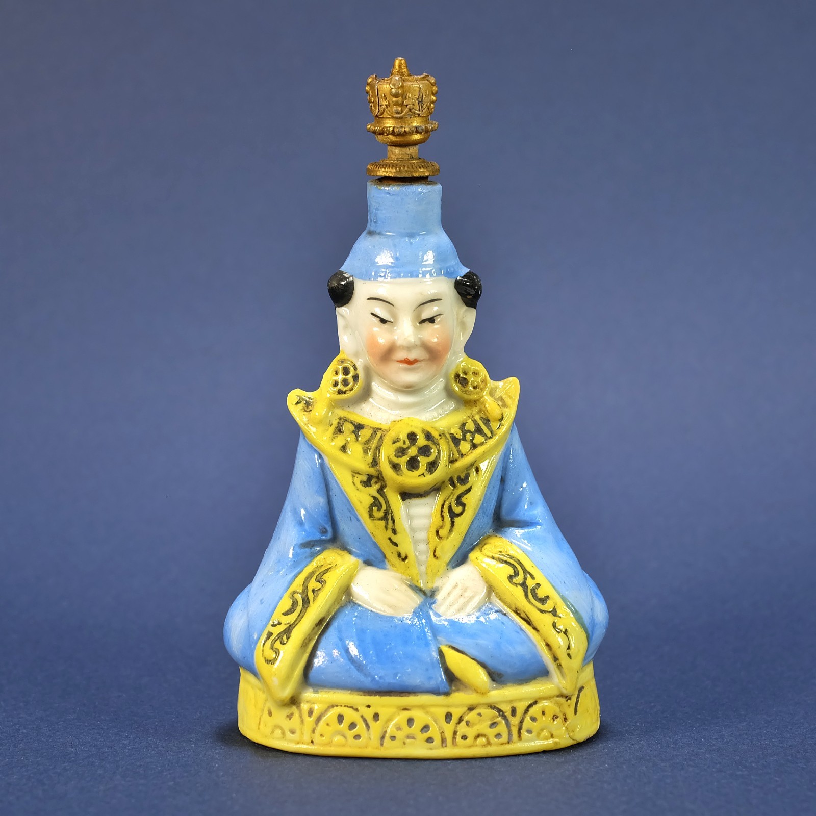 Antique 1920s Sitzendorf German Porcelain Figural Perfume Bottle – Asian Theme
