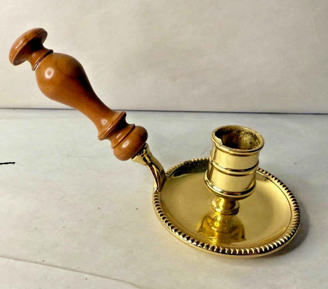 Vintage Baldwin Hardware Historic Deerfield Repro Brass Chamber Candlestick