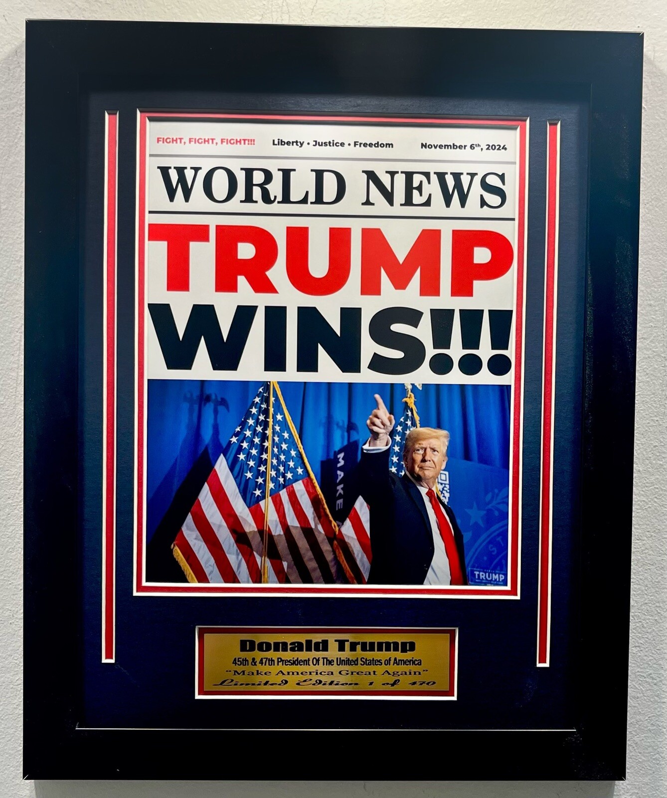 President Donald J. Trump Deluxe Limited Edtion Frame. Own A Piece Of History.
