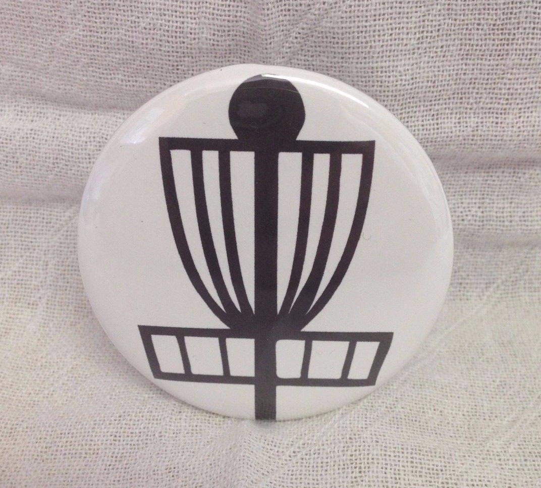  Disc Golf Basket Pin-back Button Perfect for Disc Golf bag Great Gift USA