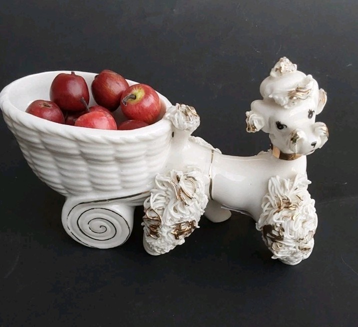Spaghetti Poodle Wagon Vintage MCM Inarco  Cart Planter Exc. Condition Japan