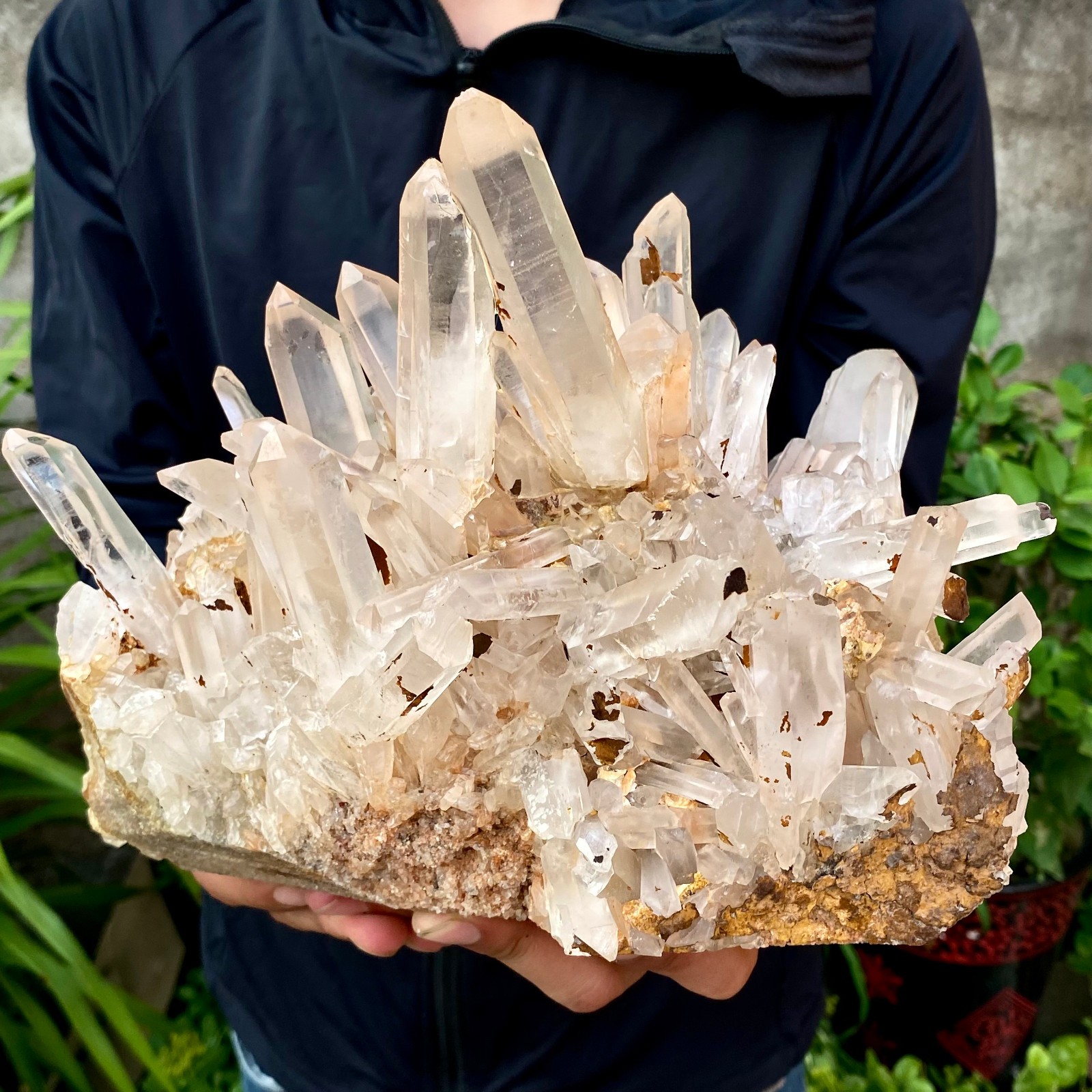 13.97LB ransparent, natural and beautiful white quartz crystal cluste