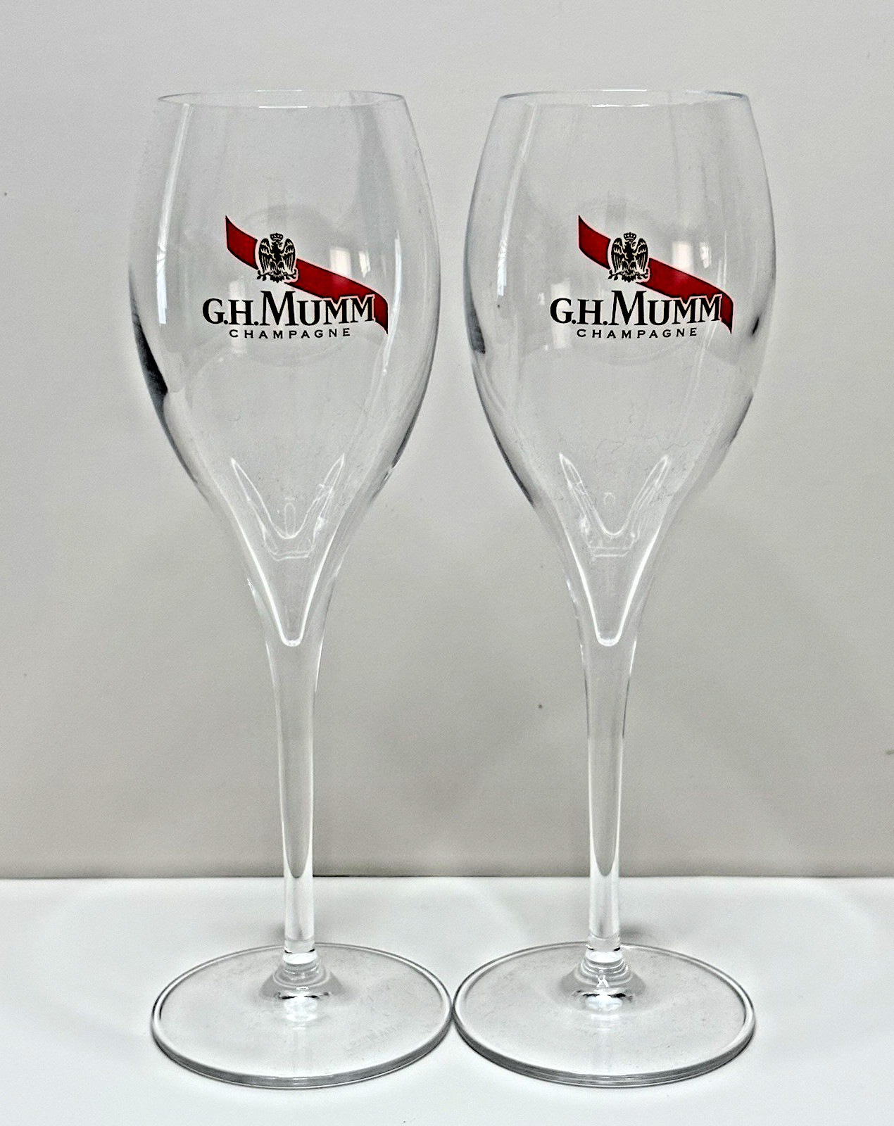 Set of 2 Lehmann G.H. Mumm Cordon Rouge Champagne Flutes