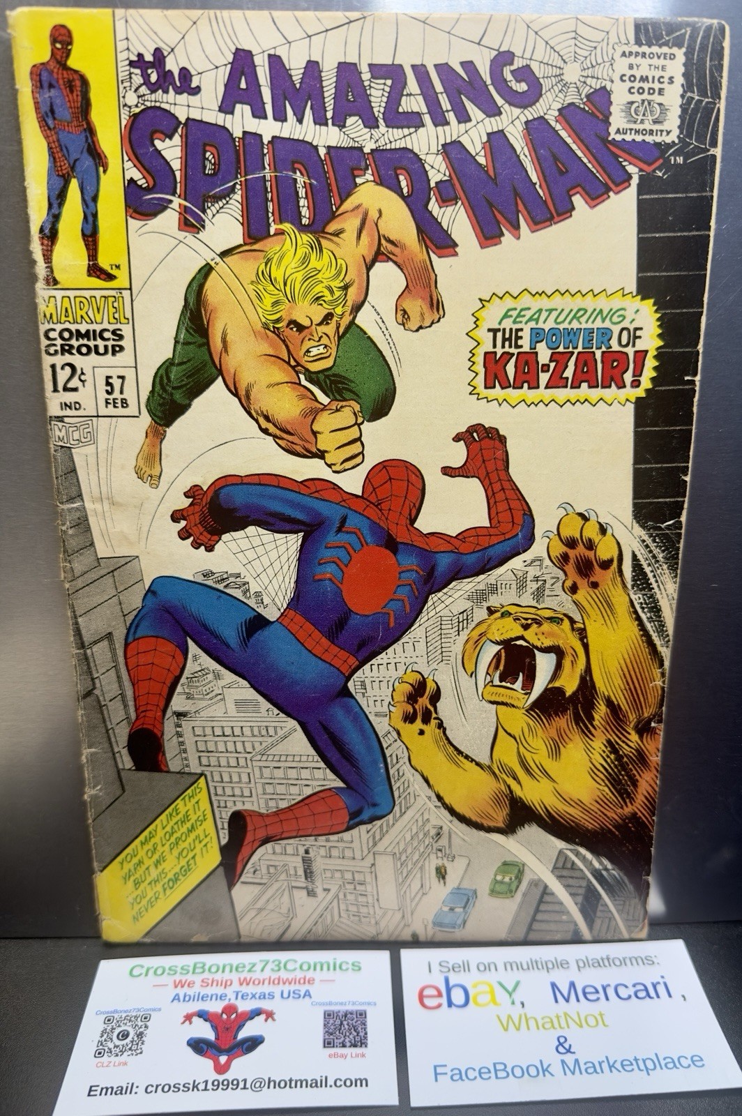 Amazing Spider-Man #57 Marvel Comics February 1968 🔑 KEY ISSUE 🔑 Est. VG