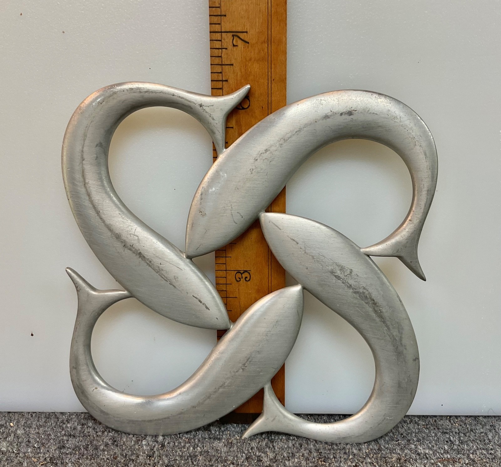 Vintage Fine Pewter NAUTICAL TRIVET Marine Cabin Decor MCM old find gift KT
