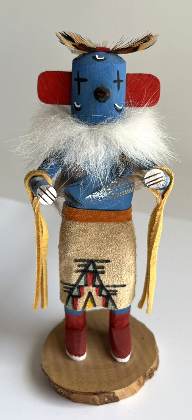 Vintage Native American Roadrunner Wood Kachina Doll Figure Signed MAR