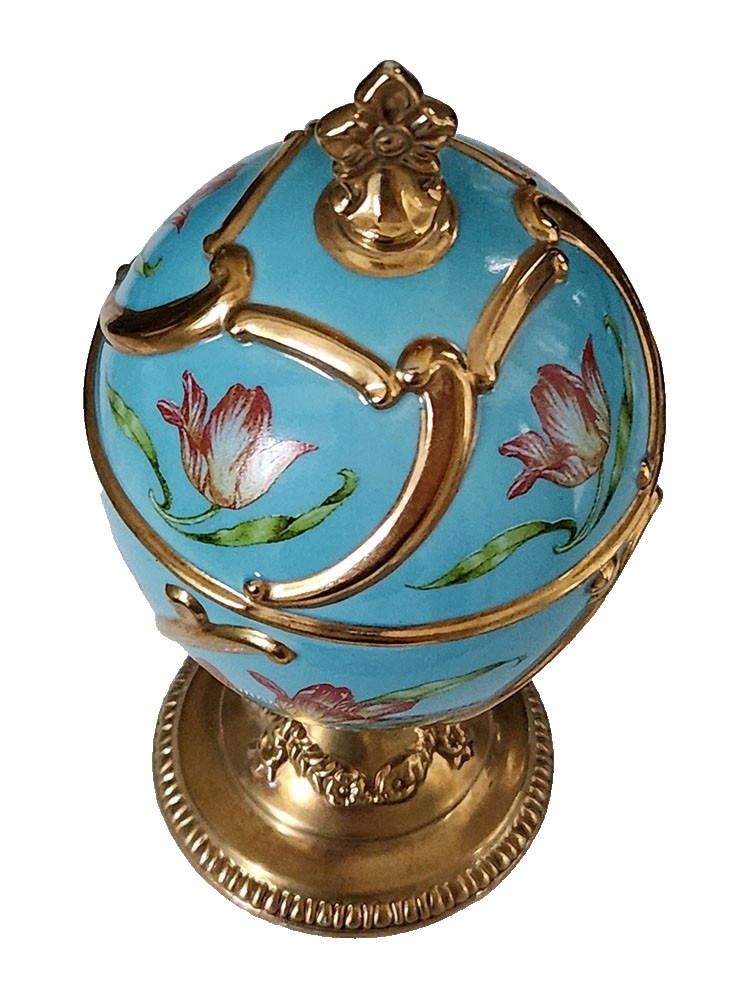 House of Faberge MUSICAL EGG Franklin Mint Tchaikovsky TULIP  Vintage 1996 NEW*