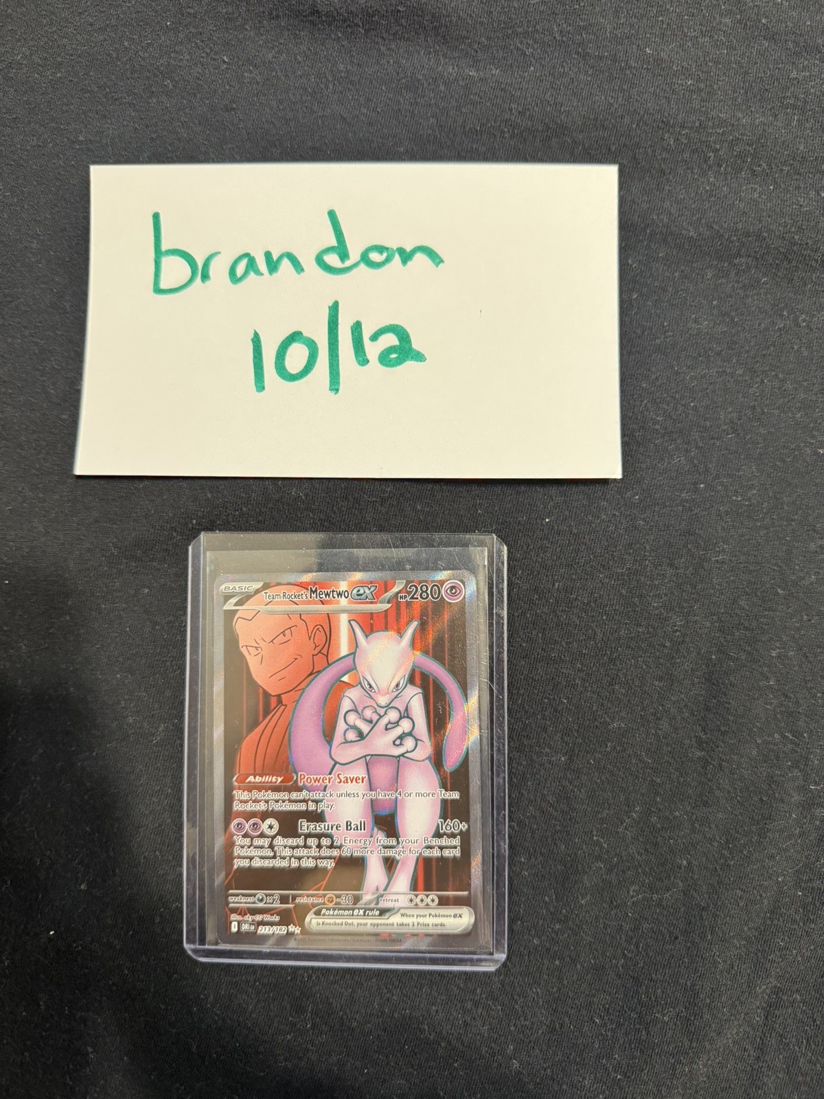 2025 Pokemon Destined Rivals Team Rocket\'s Mewtwo ex #213/182 Full Art DV2262
