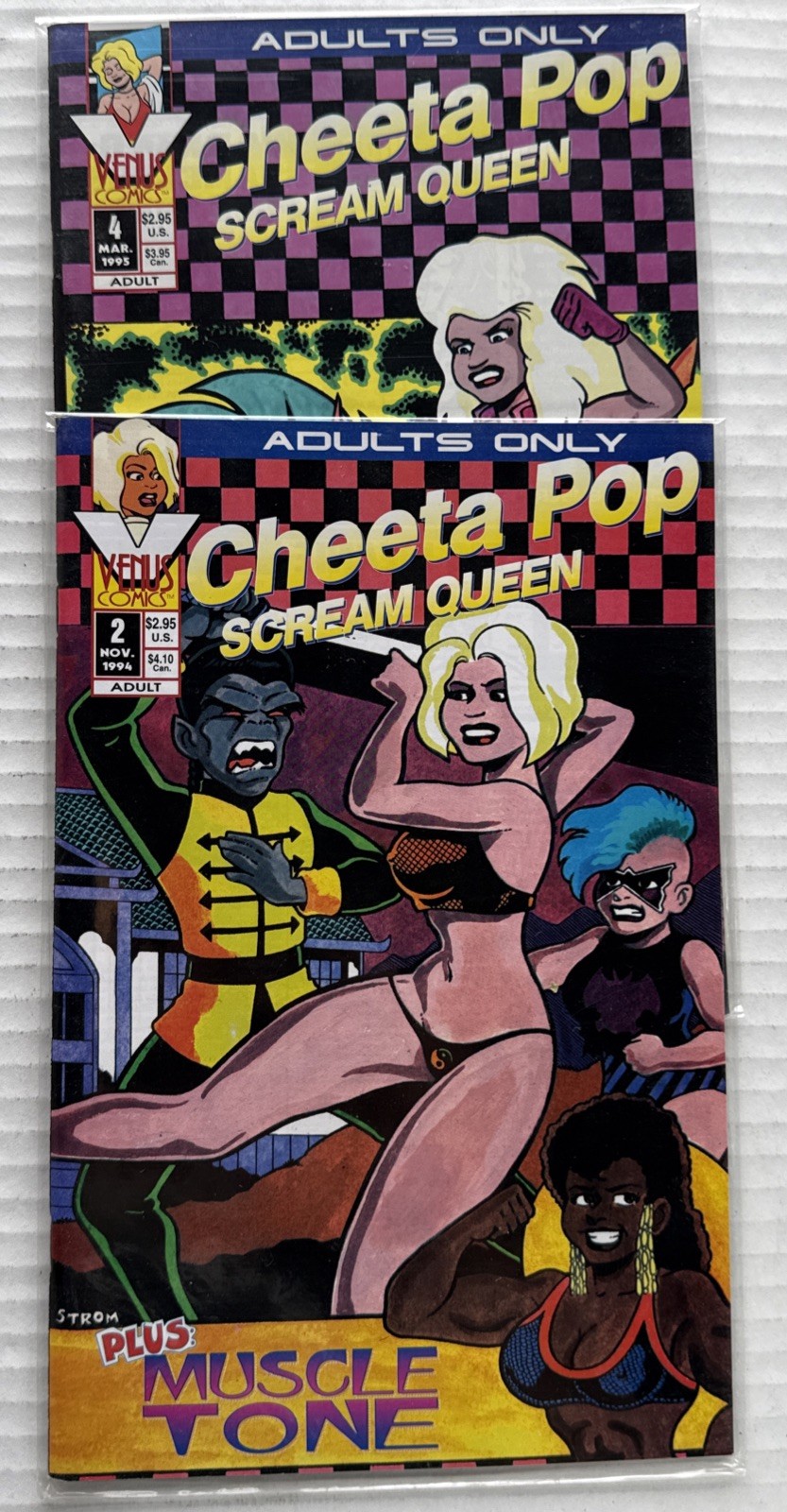 Cheeta Pop Scream Queen Comic Lot 2x #2 #4 Venus Comics