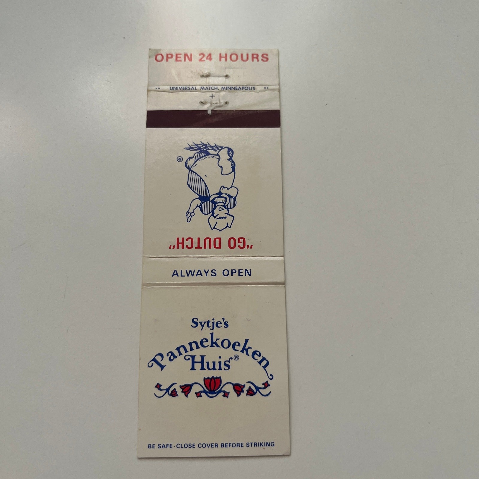Sytje's Pannekoeken Huis Always Open Vintage Matchbook Cover SMB35-5