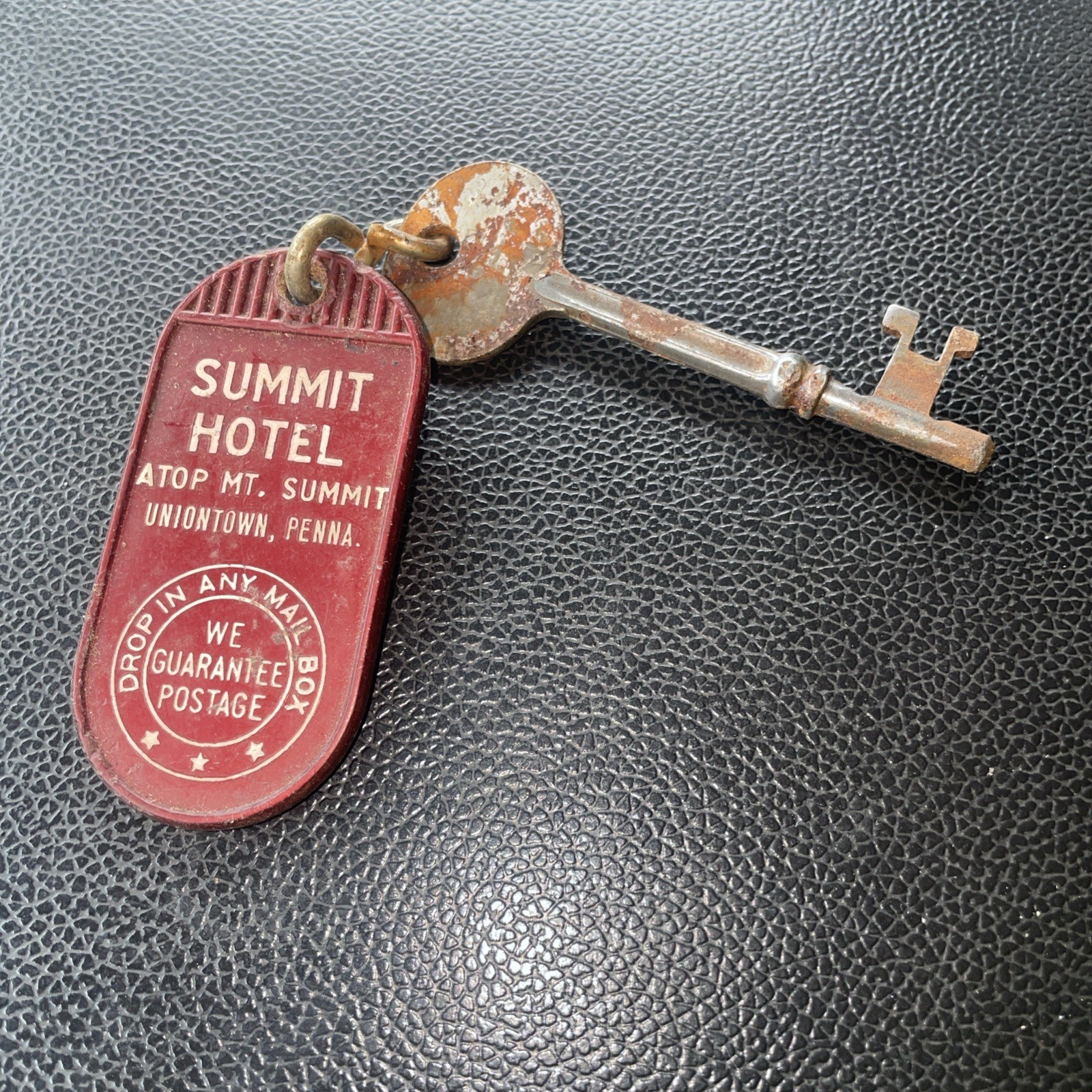 Summit Hotel Atop Mt Summit Uniontown PA Vintage Hotel Key Skeleton Retro