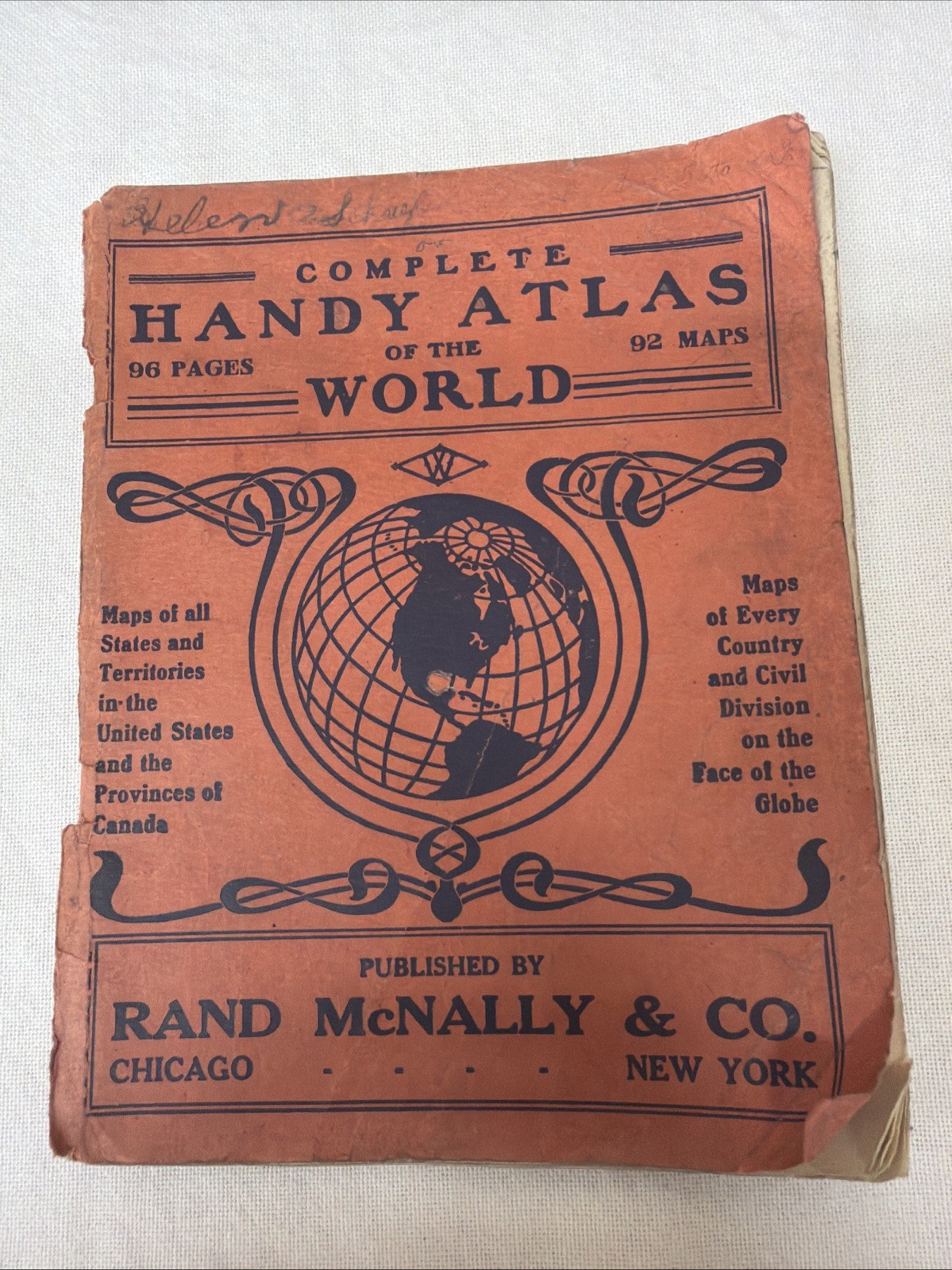 Complete Handy Atlas of the World - Rand McNally - 1917 - Vintage Maps