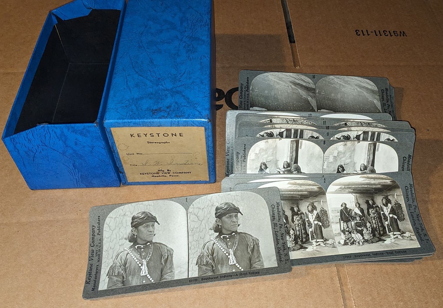 Keystone Southwest Indians 25 Card Stereoview Set Hopi Zuni Pueblo Navaho Taos
