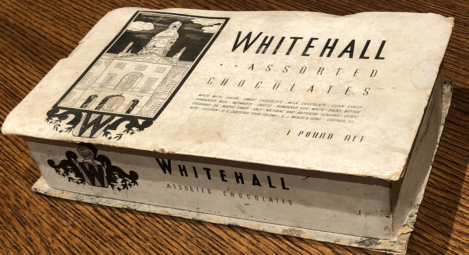 Antique Whitehall Palace Chocolates Box Brach\'s Chicago Candy Drug Store Display