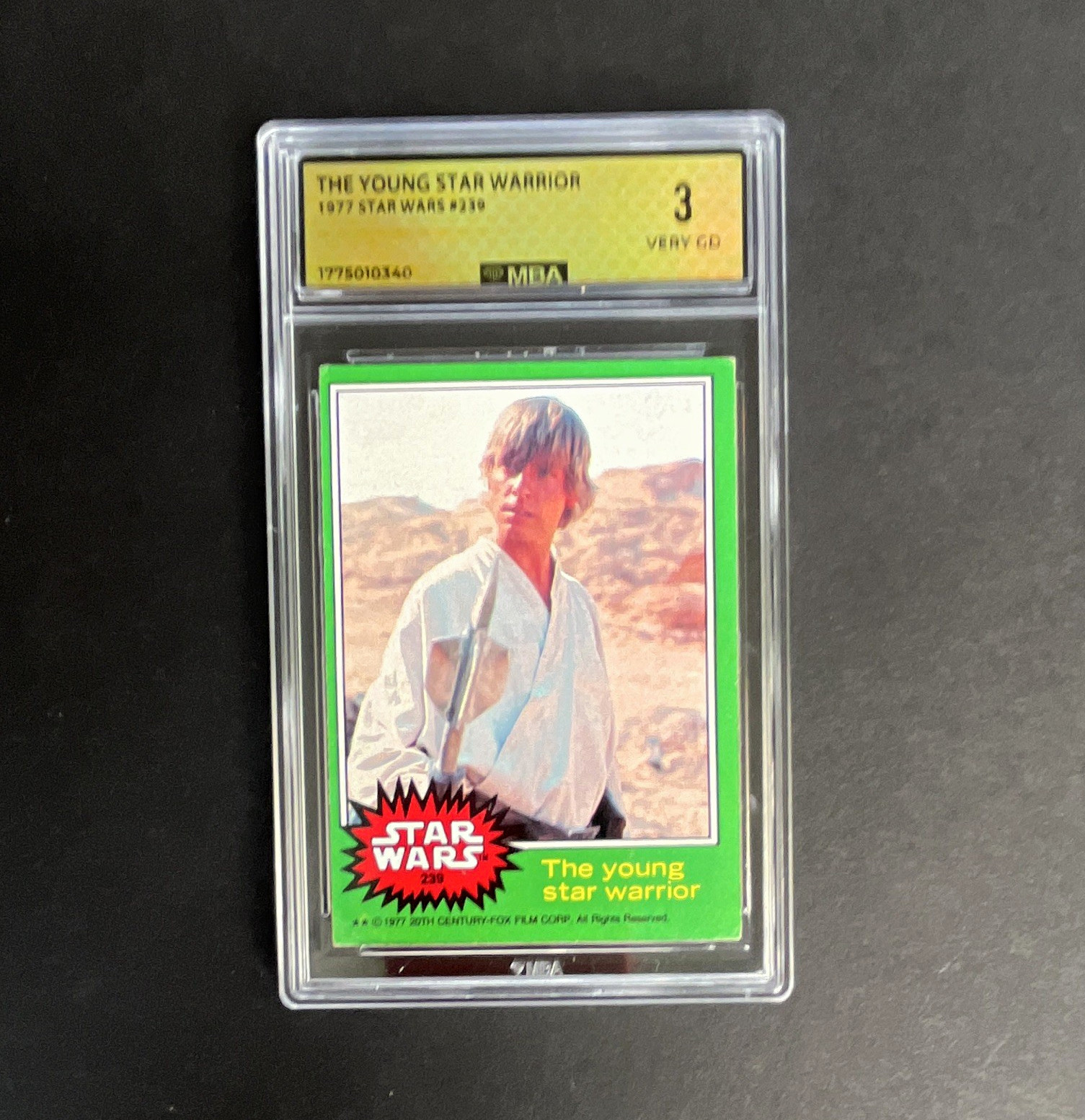 Topps 1977 Star Wars #239 Luke Skywalker Mark Hamill Graded