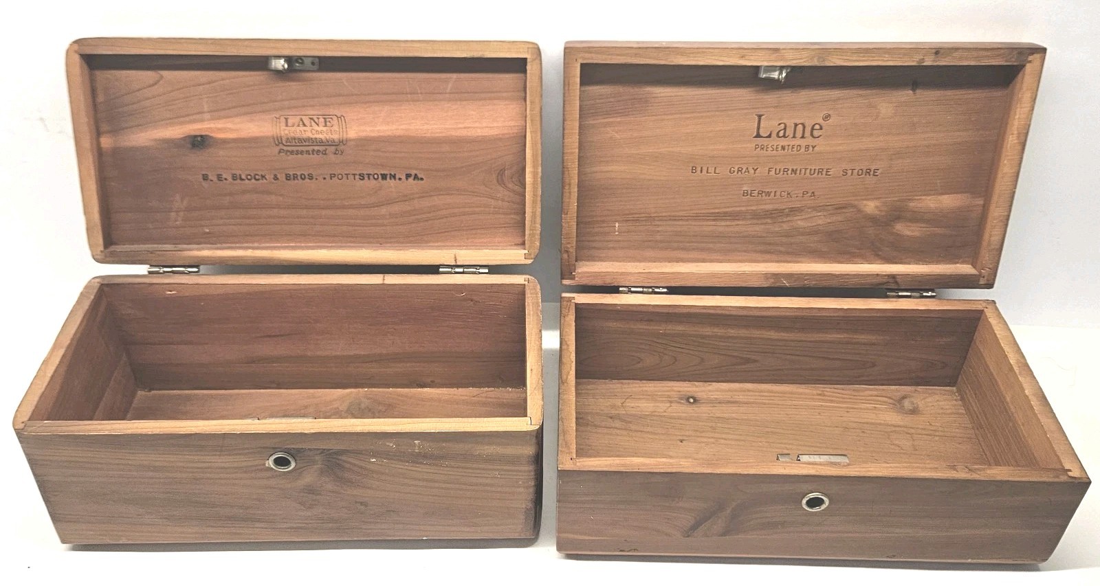 2x Vintage Lane Cedar Chest Salesman Sample Trinket Boxes Pennsylvania 