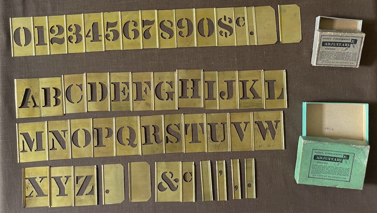 Vintage Reese Interlocking Solid Brass Stencil Set 3