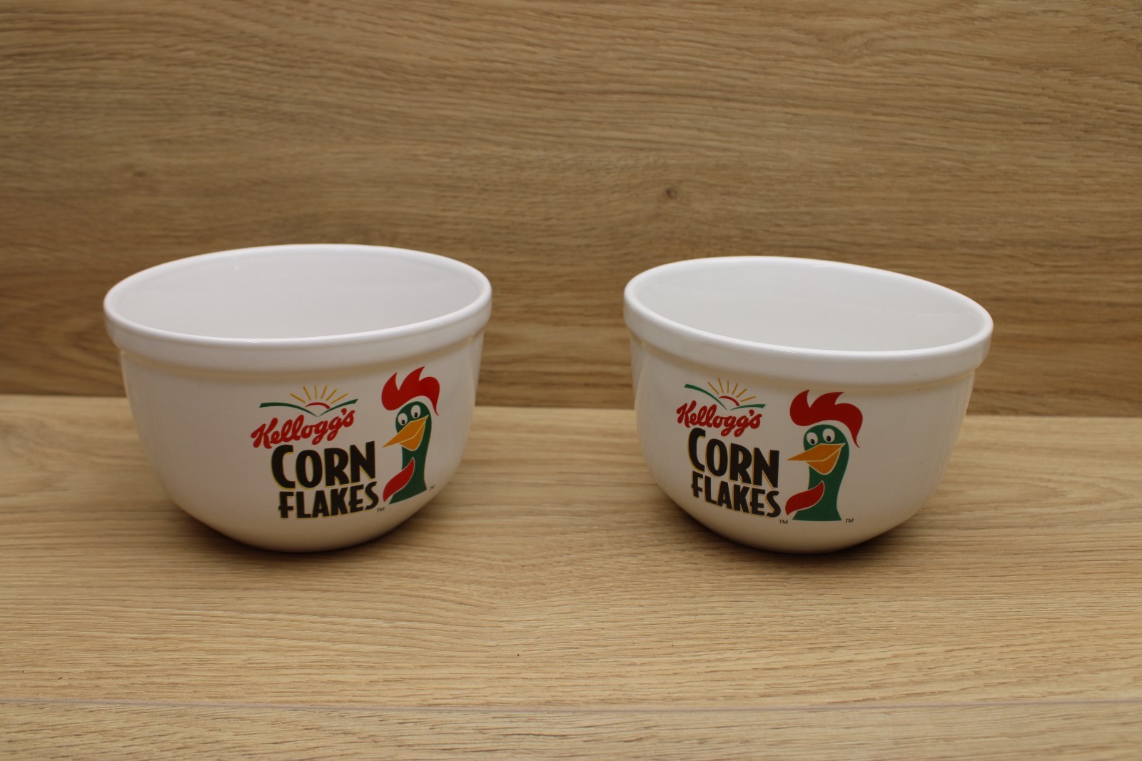 Set Of 2 Vintage 1999 Kellogg’s Corn Flakes Ceramic Cereal Bowls 