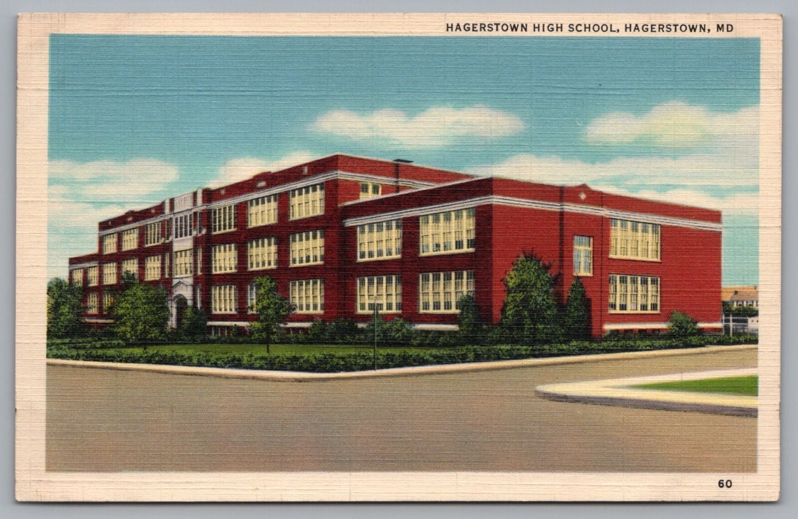 HAGERSTOWN HIGH SCHOOL, HAGERSTOWN, MD, c1940s Postcard TS-41A