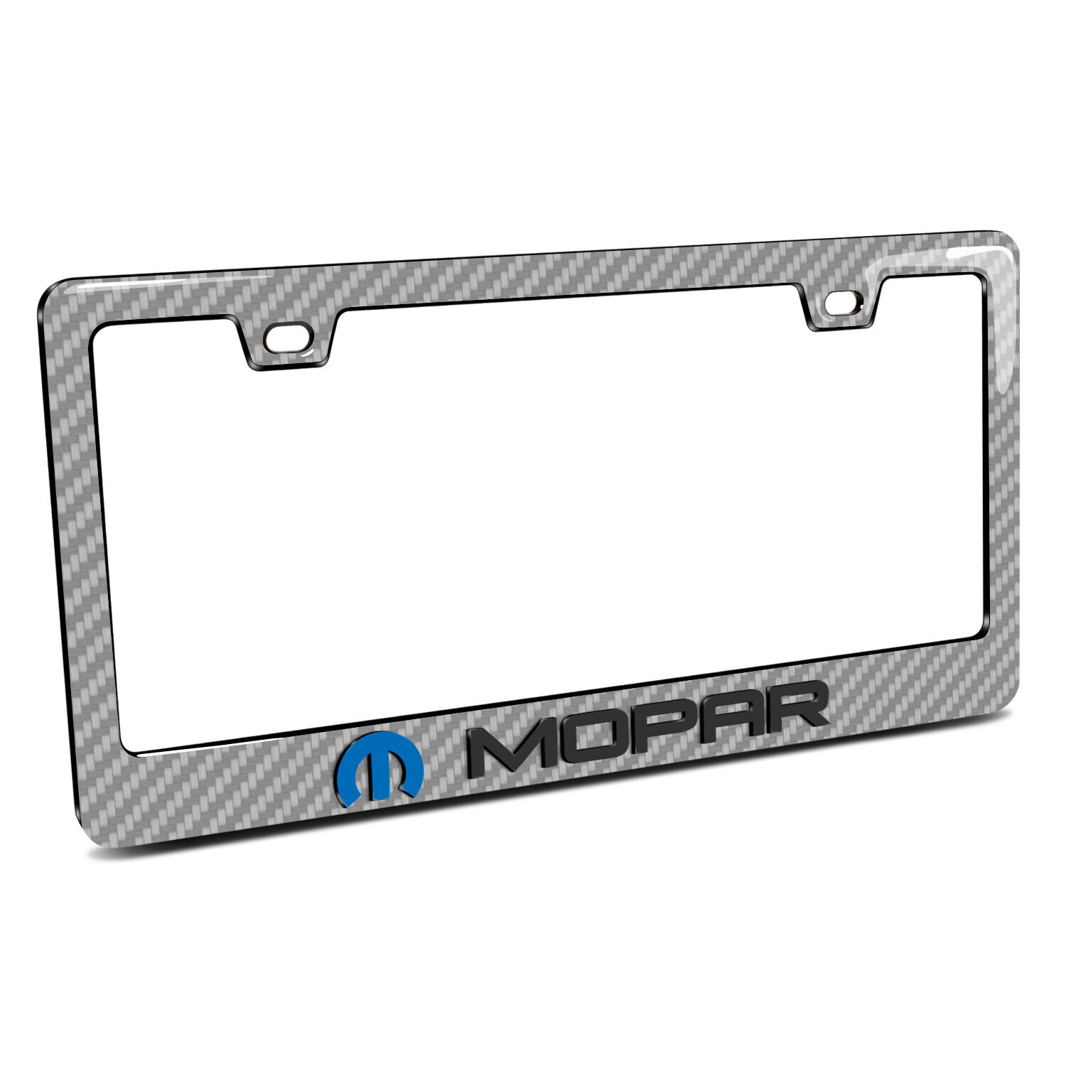 Mopar in 3D Silver Real Carbon Fiber ABS  License Plate Frame
