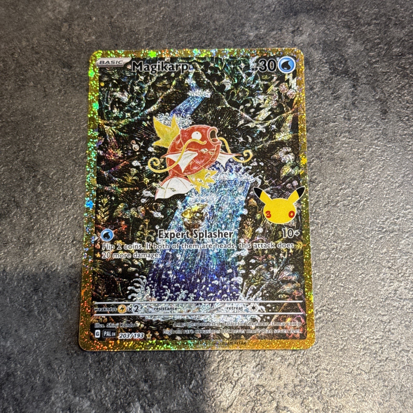 Magikarp 203/193 30th Celebration Illustration Rare Full Art Holo Pokémon TCG