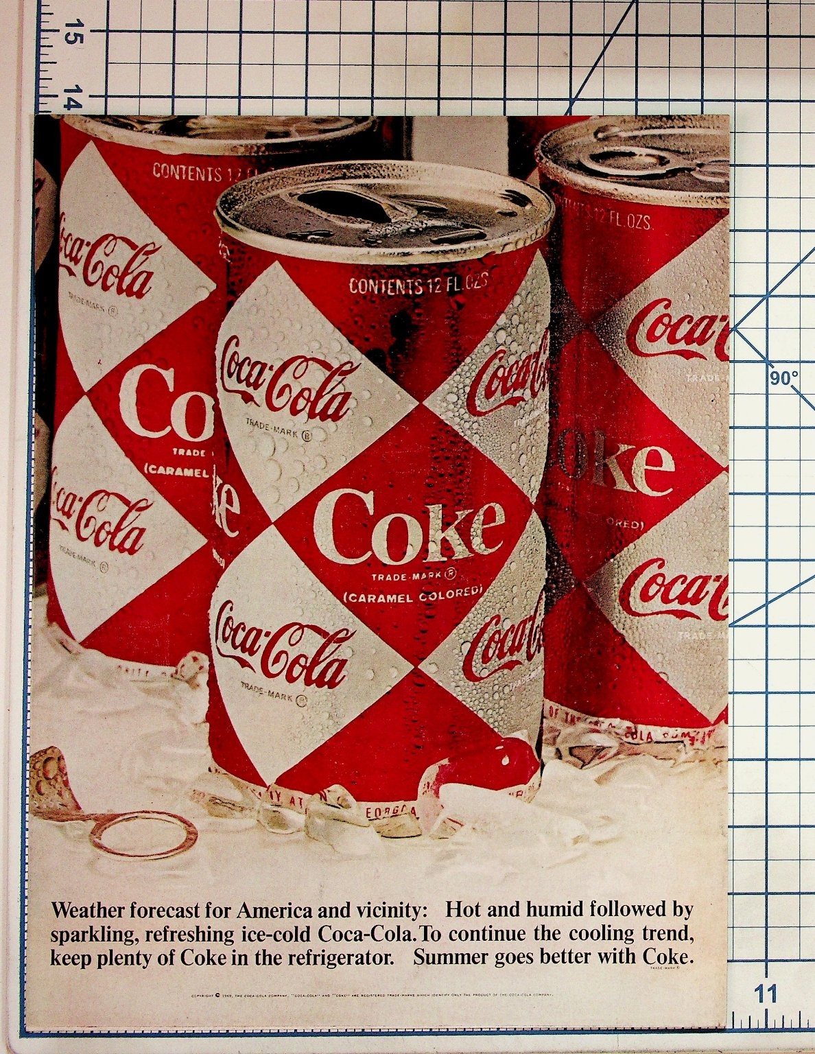 1969 Coca-Cola Magazine Ad Diamond Cans Vintage Coke Ephemera Print