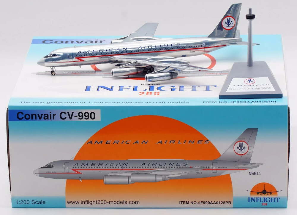 Inflight IF990AA0125PR American Airlines CV-990 N5614 Diecast 1/200 Jet Model