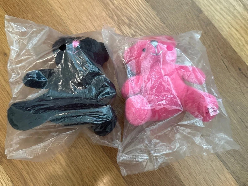 RARE Vintage Y2K Victoria's Secret DISPLAY ONLY Plush Teddy Bear Ornament Set
