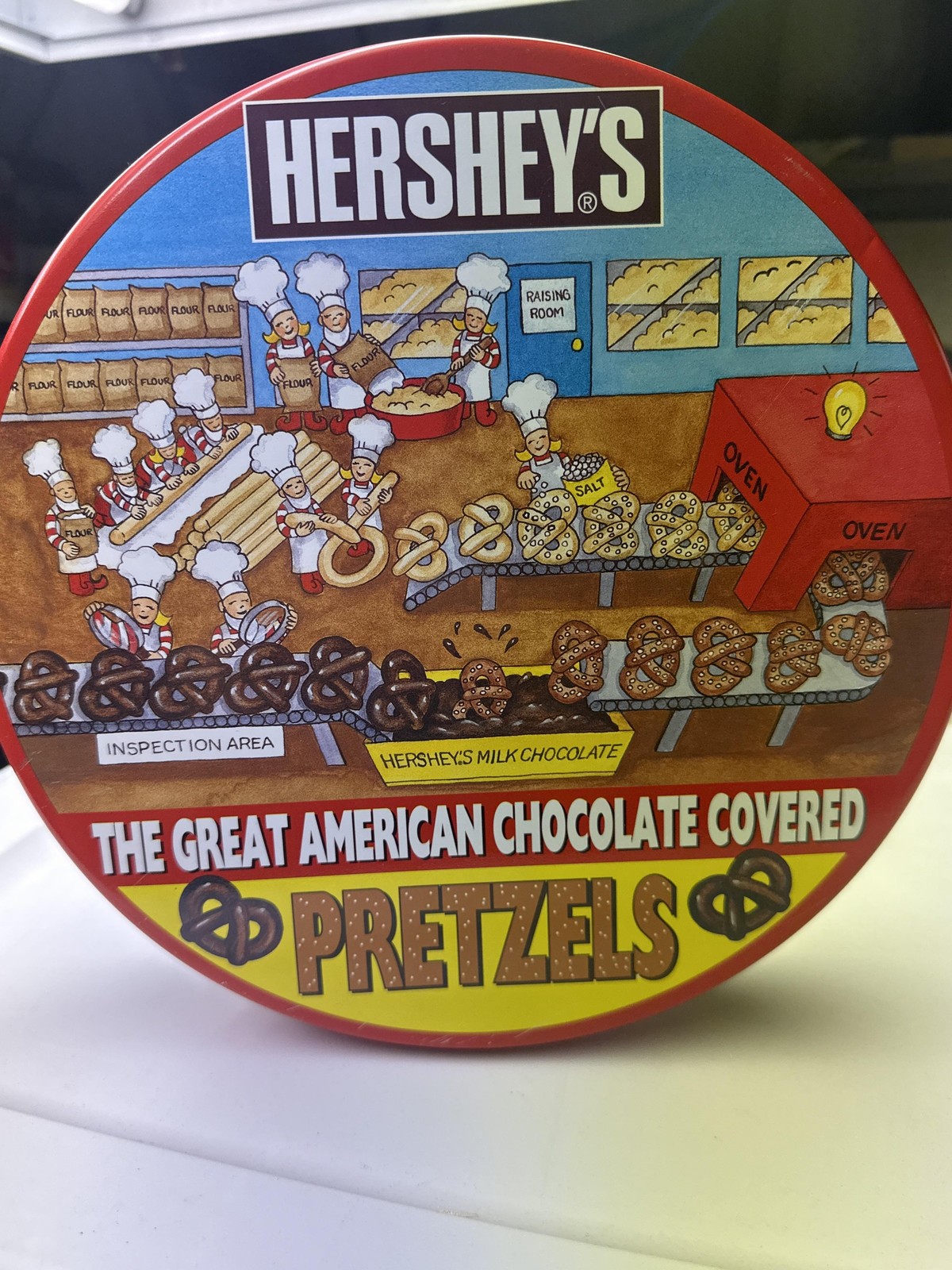Vintage Hershey's Great American Chocolate Covered Pretzels Tin Collectible
