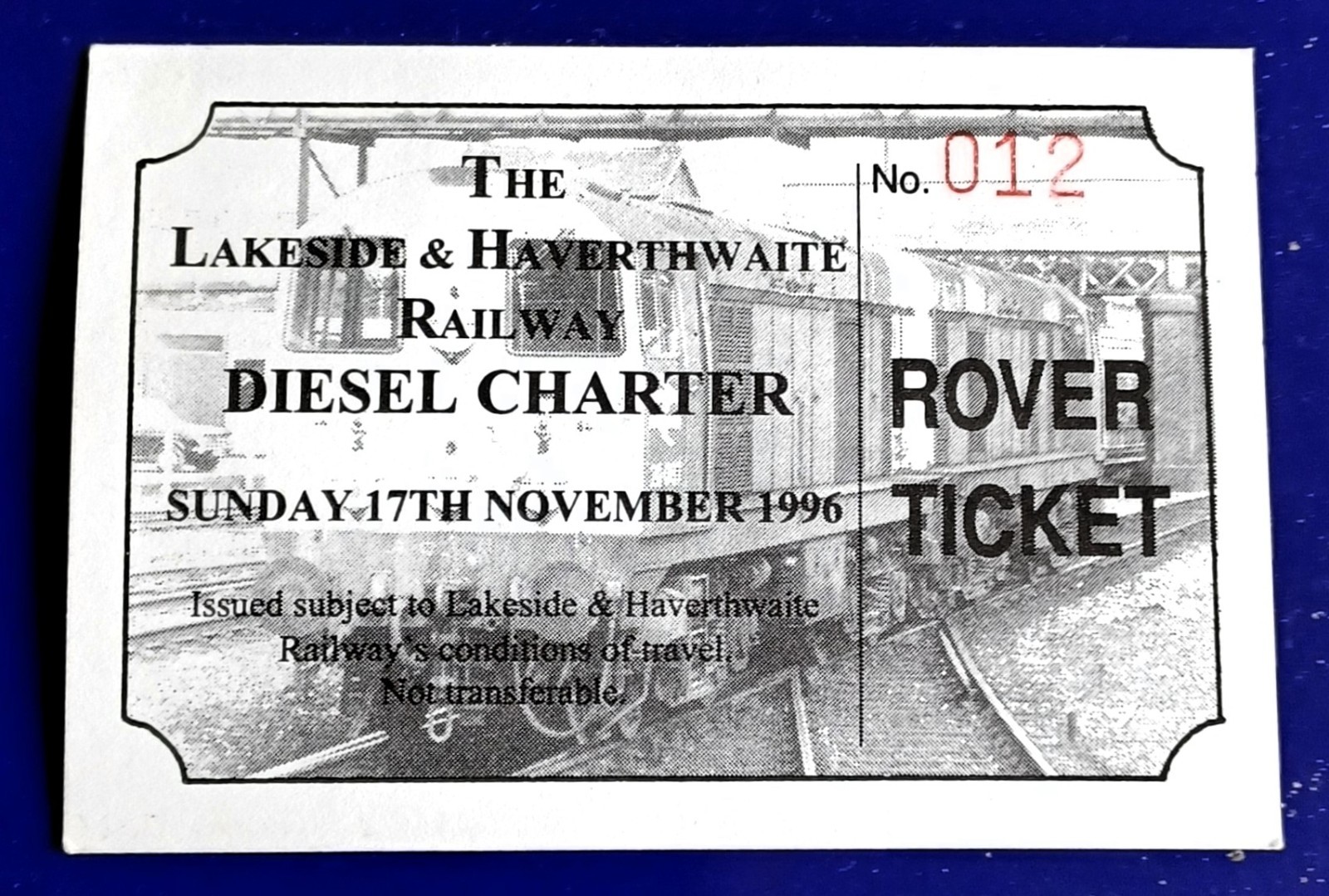 Lakeside to Haverthwaite Railway Diesel Charter Rover Ticket, class 20, 1996