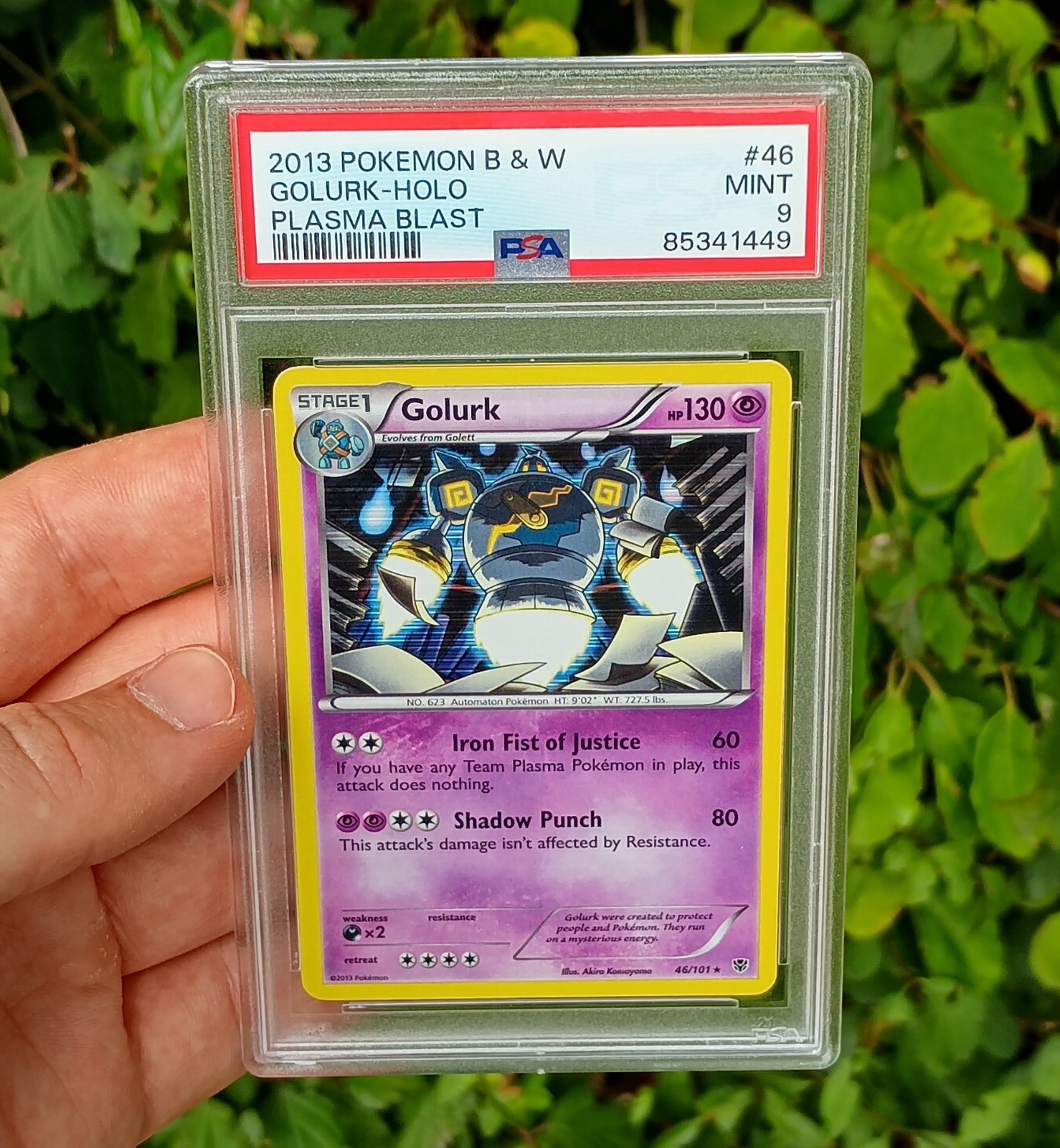 PSA 9 Holo Golurk 46/101 B&W Plasma Blast 2013 Graded Pokémon Card MINT
